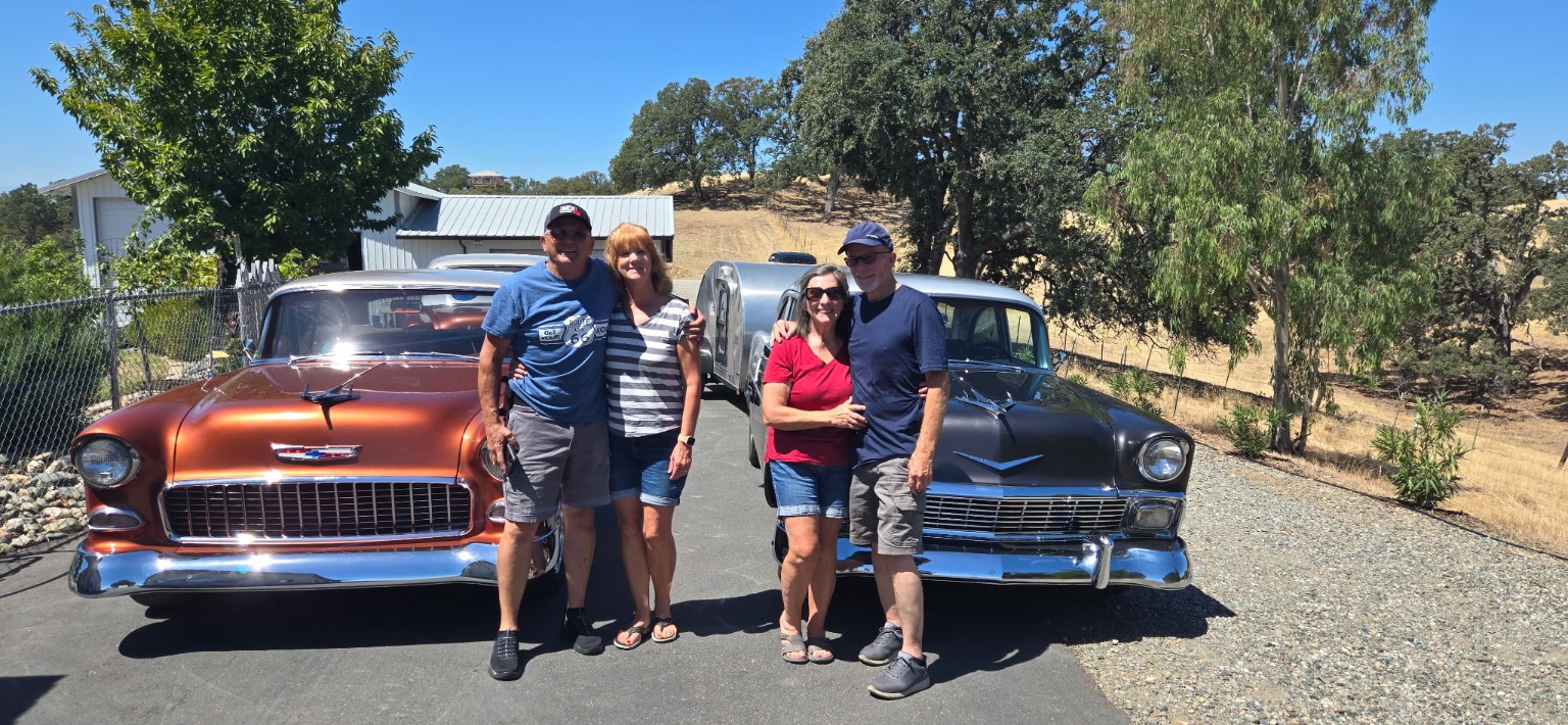 Bob and Debbie Towne with their copper 1955 Chevrolet